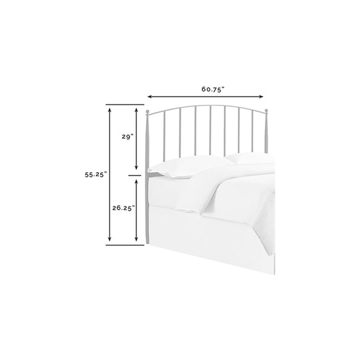 Crosley Whitney Full Queen Metal Spindle Headboard in Charcoal Black