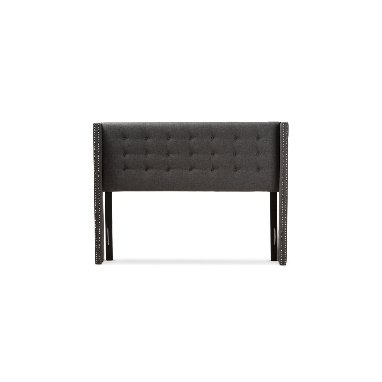 Bowery Hill Queen Winged Panel Headboard in Dark Gray