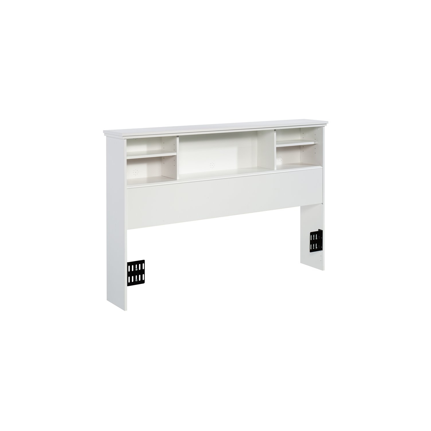 Pemberly Row Wooden Full-Queen Bookcase Headboard in Glacier White