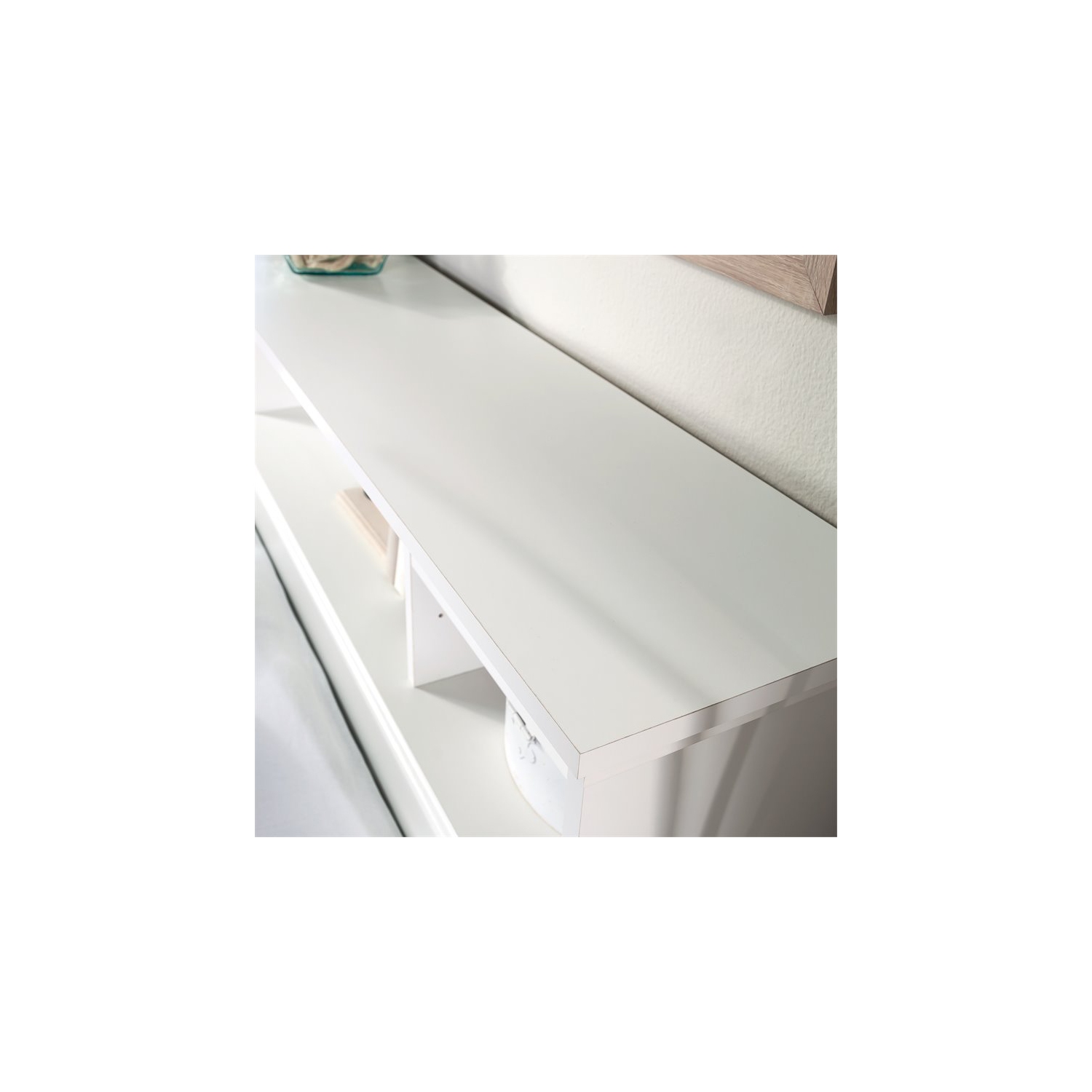 Pemberly Row Wooden Full-Queen Bookcase Headboard in Glacier White