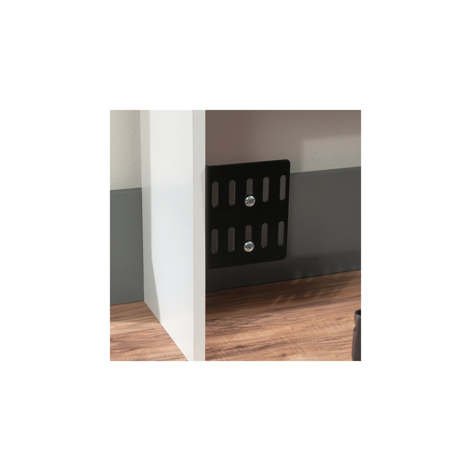 Pemberly Row Wooden Full-Queen Bookcase Headboard in Glacier White