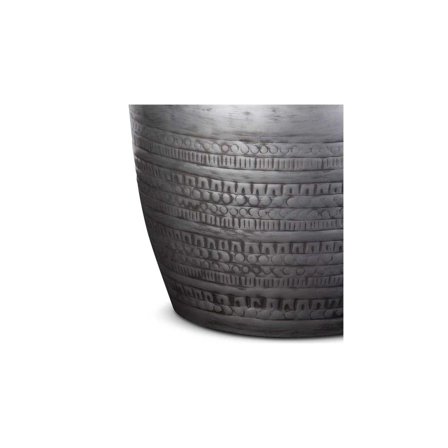 Pemberly Row Boho 15" Metal Large Accent Side Table in Antique Silver