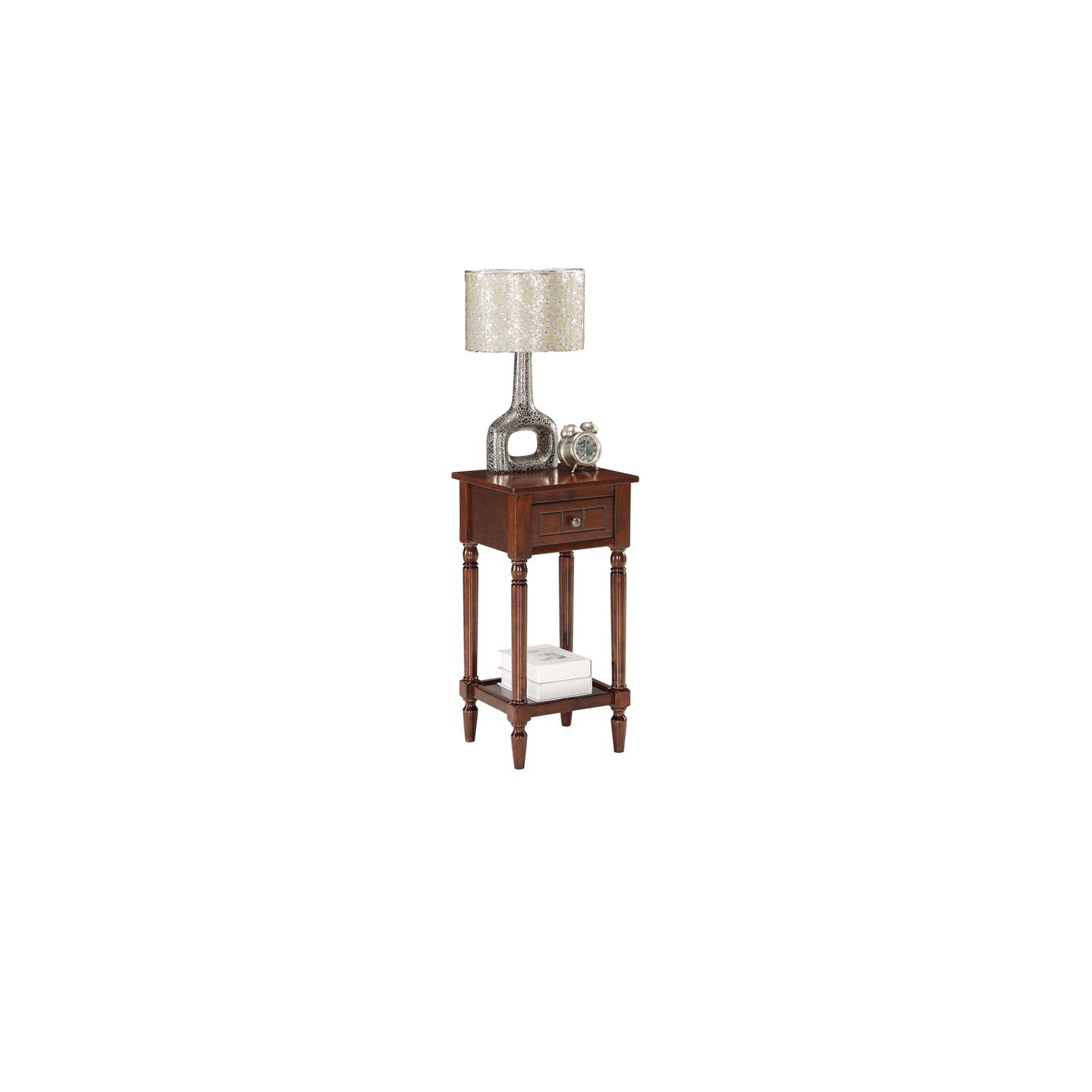 Convenience Concepts French Country Khloe Accent Table in Mahogany Wood Finish