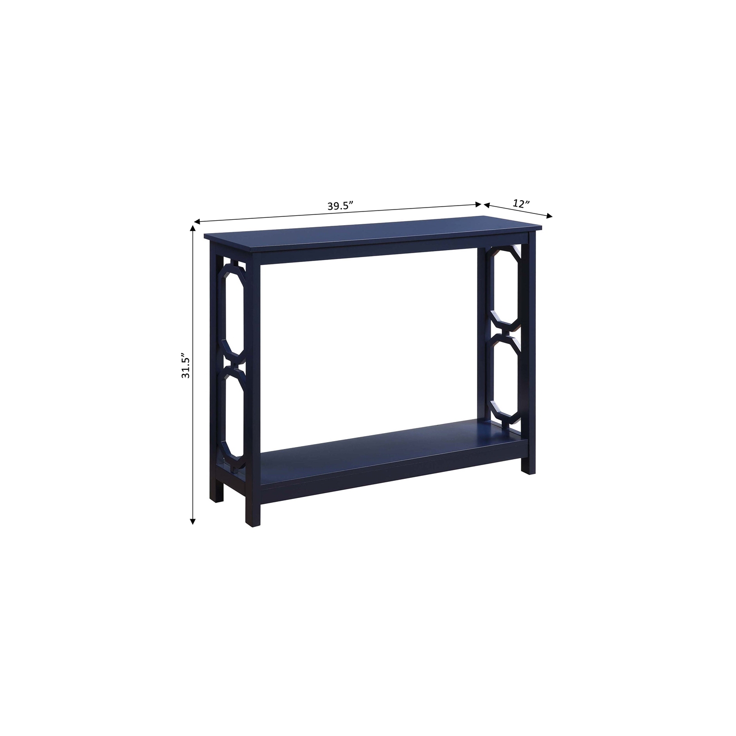 Pemberly Row Contemporary Console Table in Cobalt Blue Wood Finish