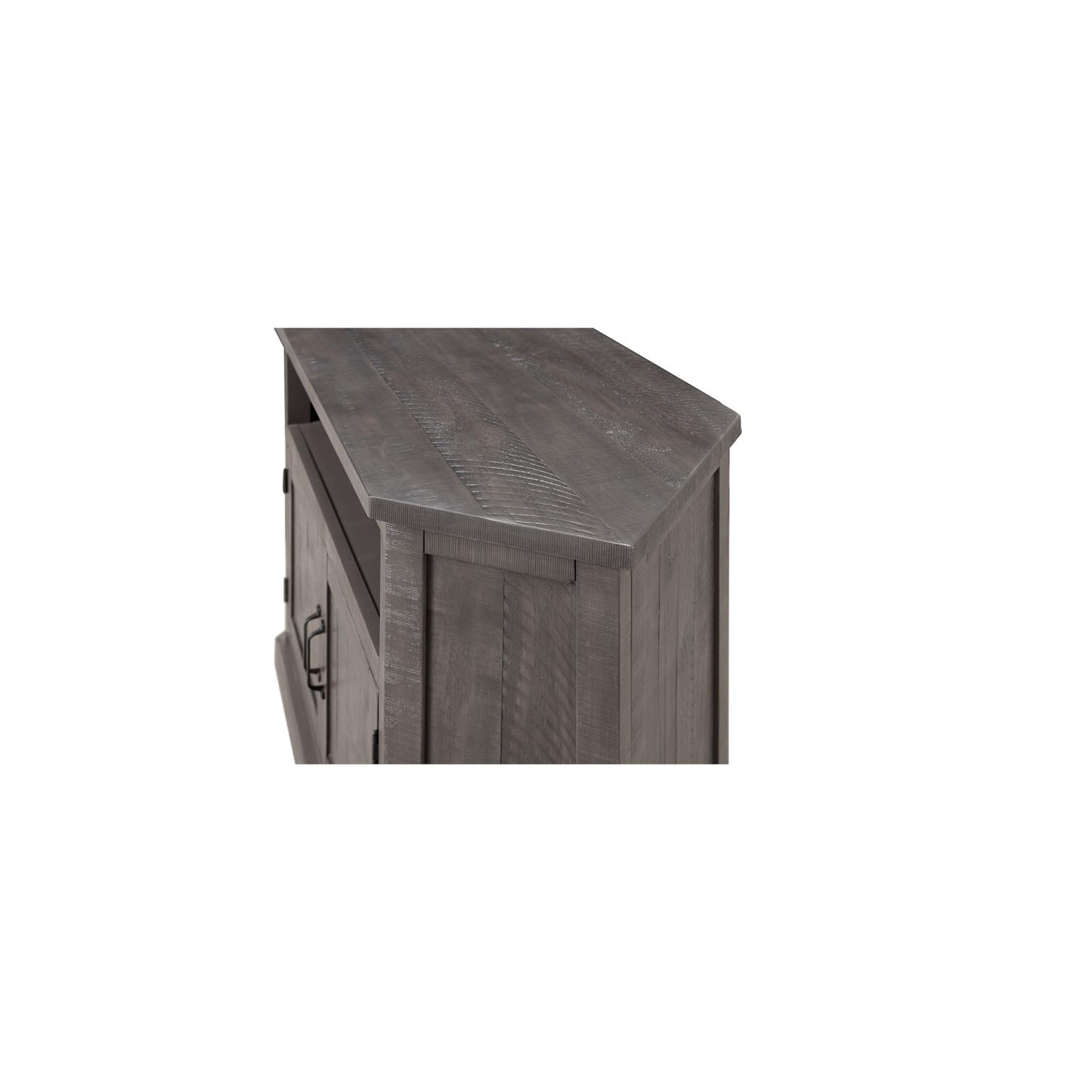 Meuble de téléviseur de coin rustique de 50 po en bois massif de Martin Svensson - Gris