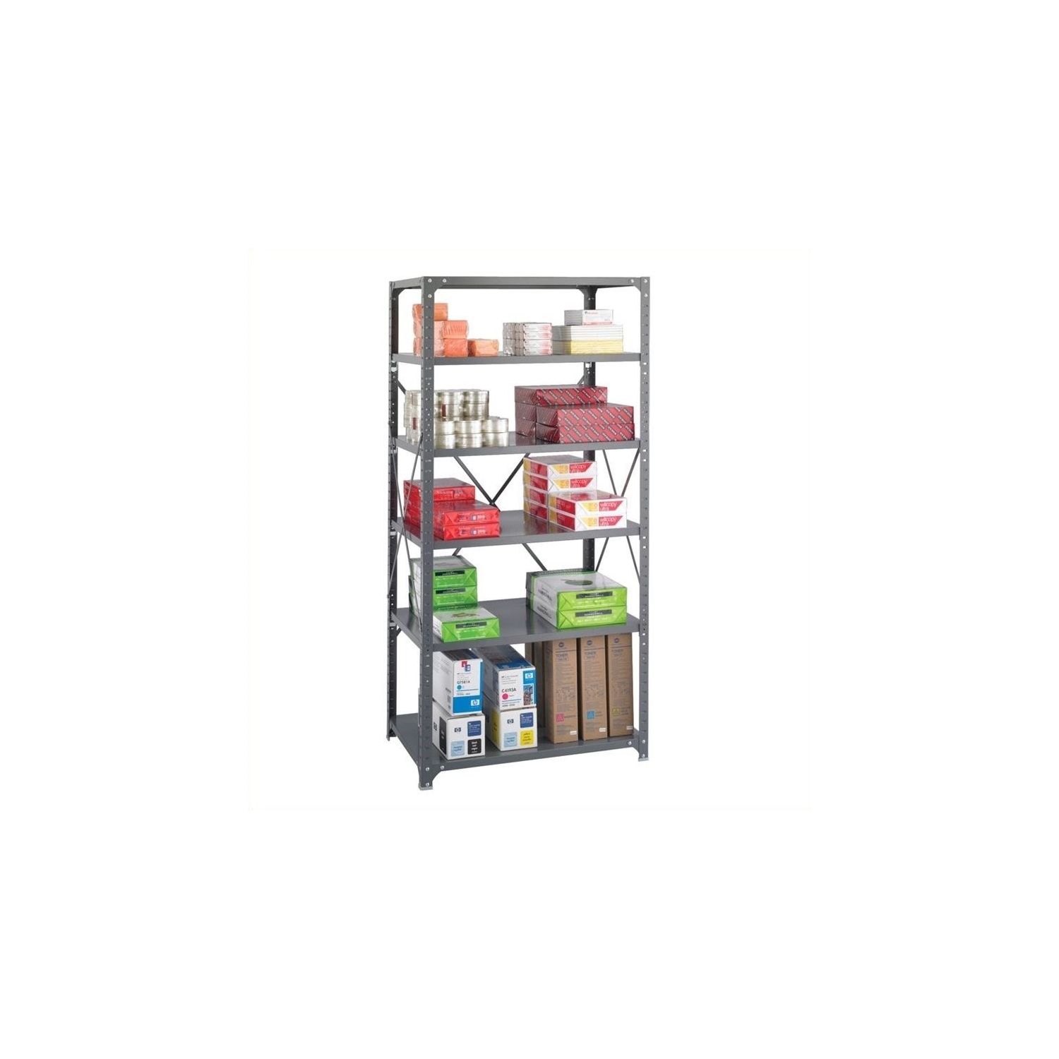 Pemberly Row 36 x 24 Commercial 6 Shelf Kit in Dark Grey Finish