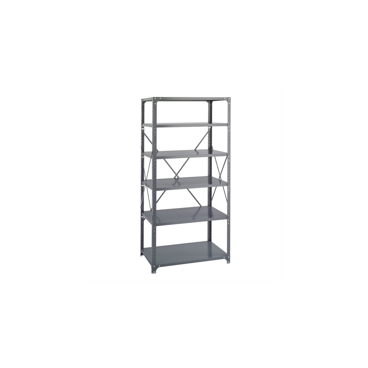 Pemberly Row 36 x 24 Commercial 6 Shelf Kit in Dark Grey Finish
