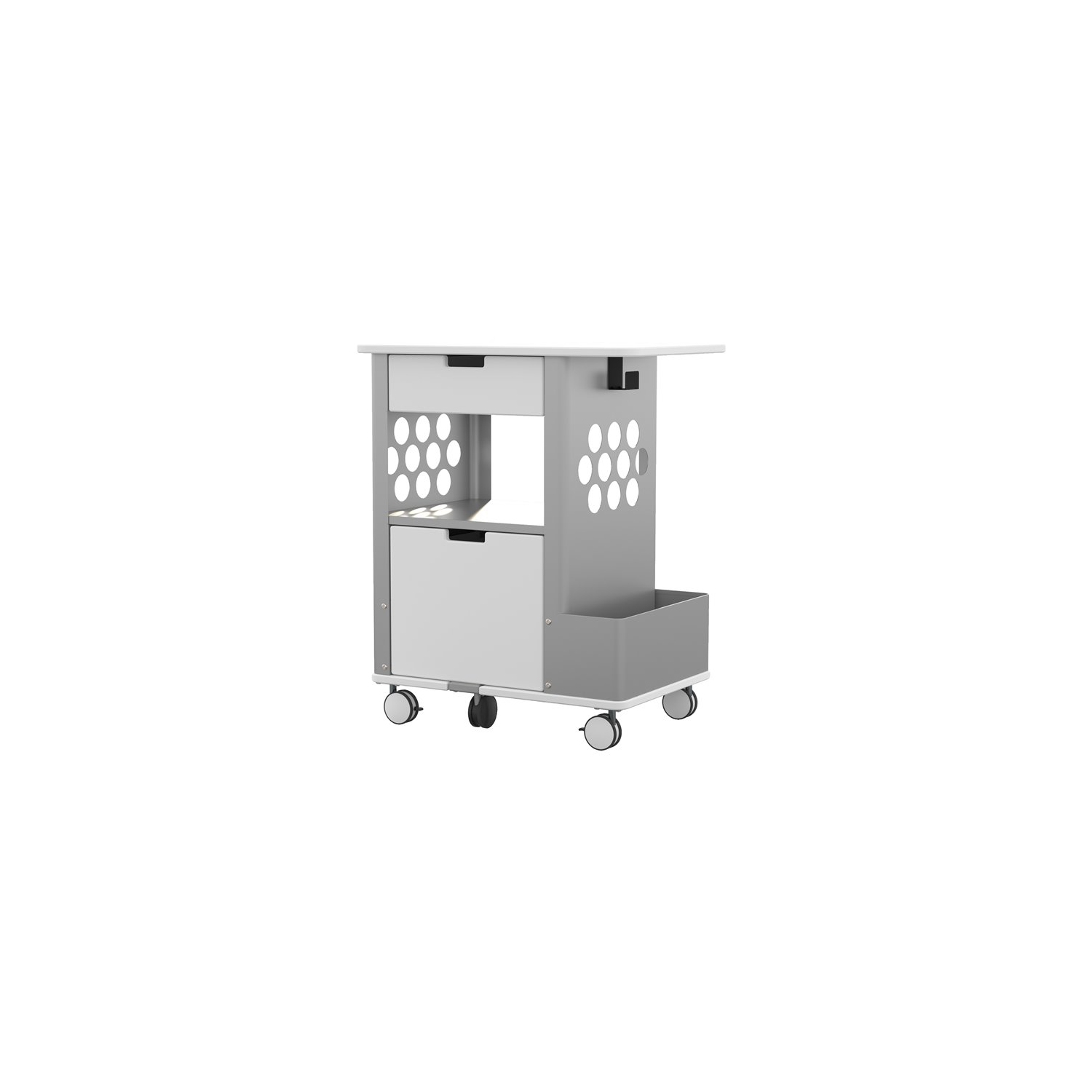 Safco Products Focal Rolling Storage Cart 5202WH Mobile Storage White