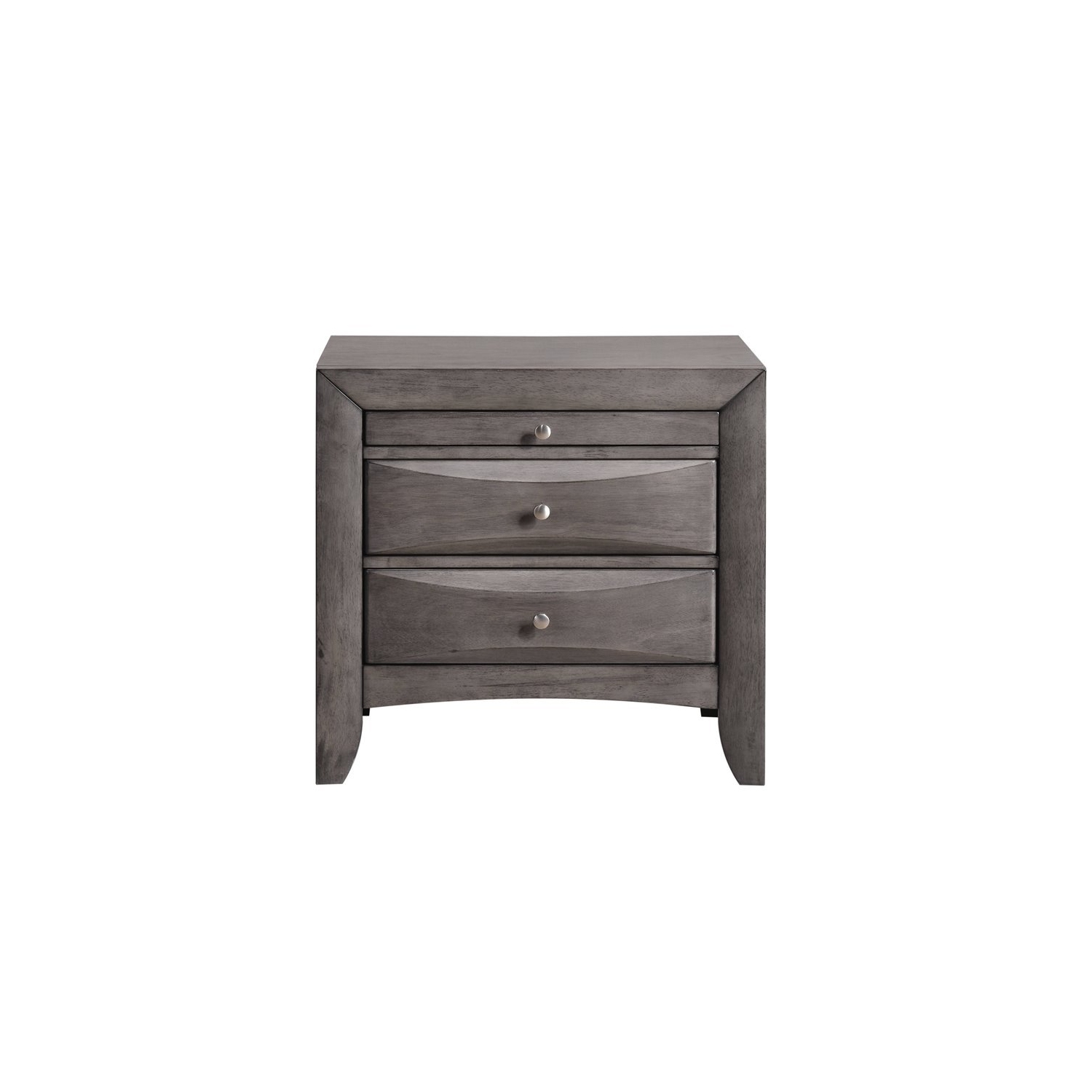 Bowery Hill 2 Drawer Nightstand in Gray
