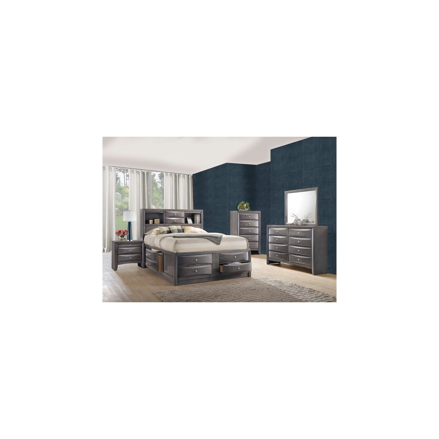 Bowery Hill 2 Drawer Nightstand in Gray