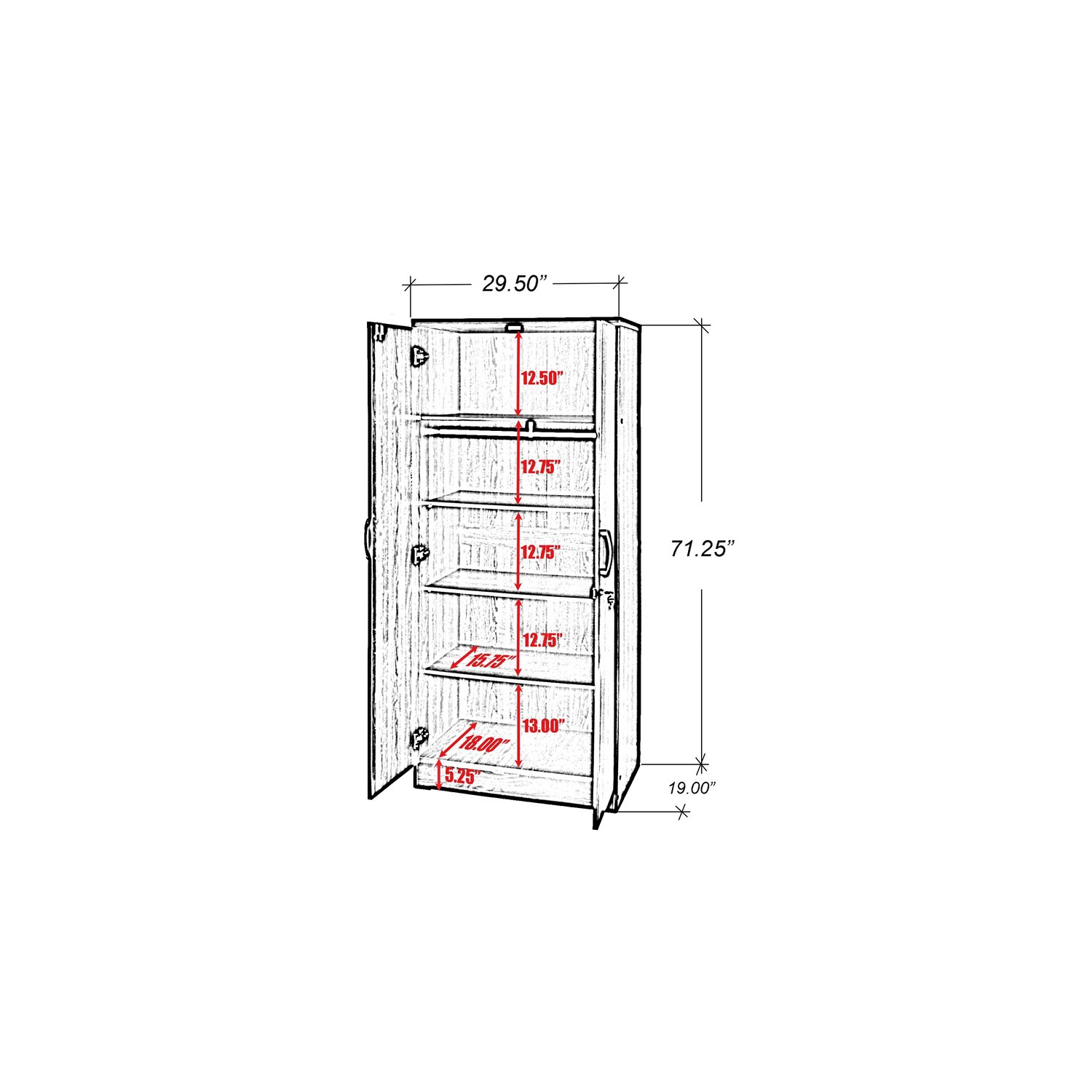 Better Home Products Harmony Wood Two Door Armoire Wardrobe Cabinet in White
