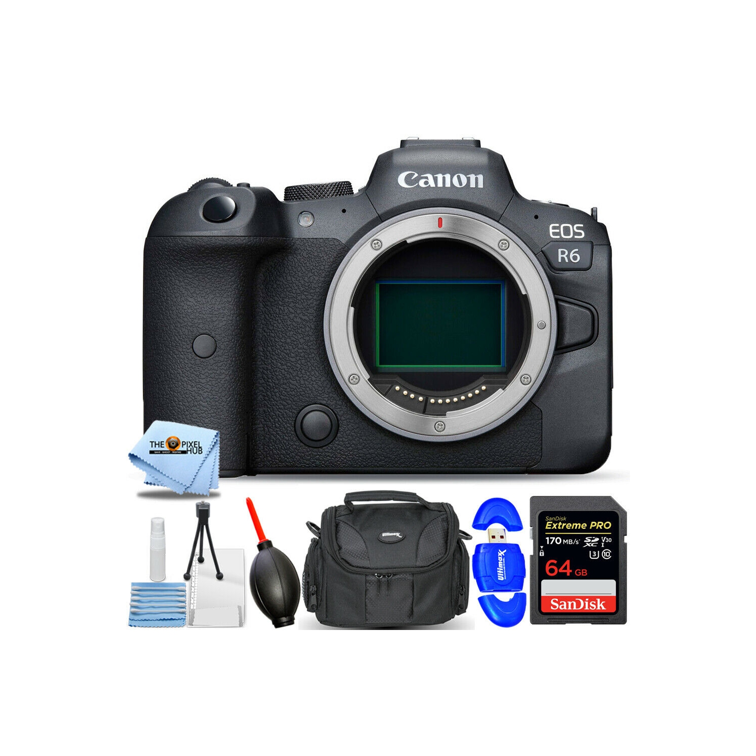 Canon EOS R6 Mirrorless Digital Camera (Body Only) - 7PC Accessory Bundle