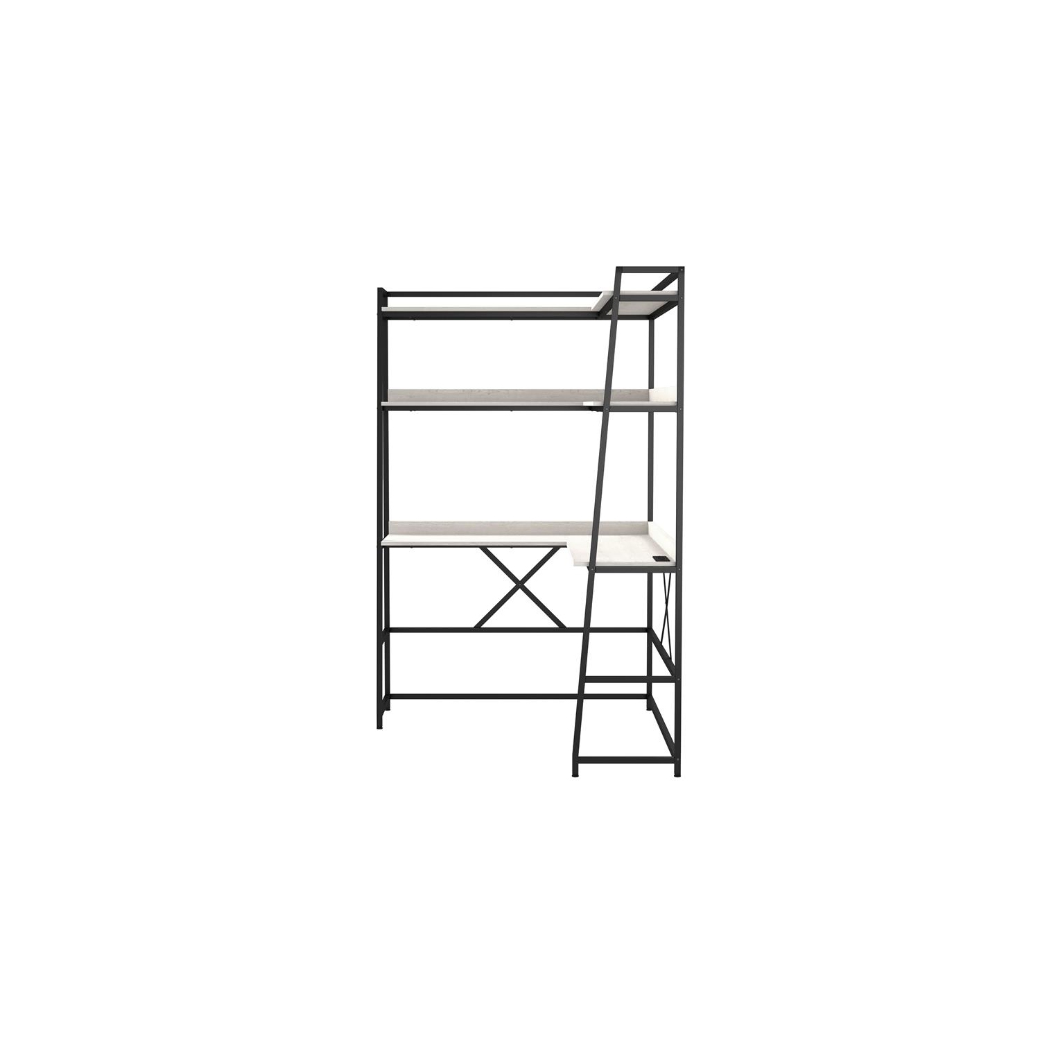 Furniture of America Narvay Metal Corner Writing Desk with USB in Oak