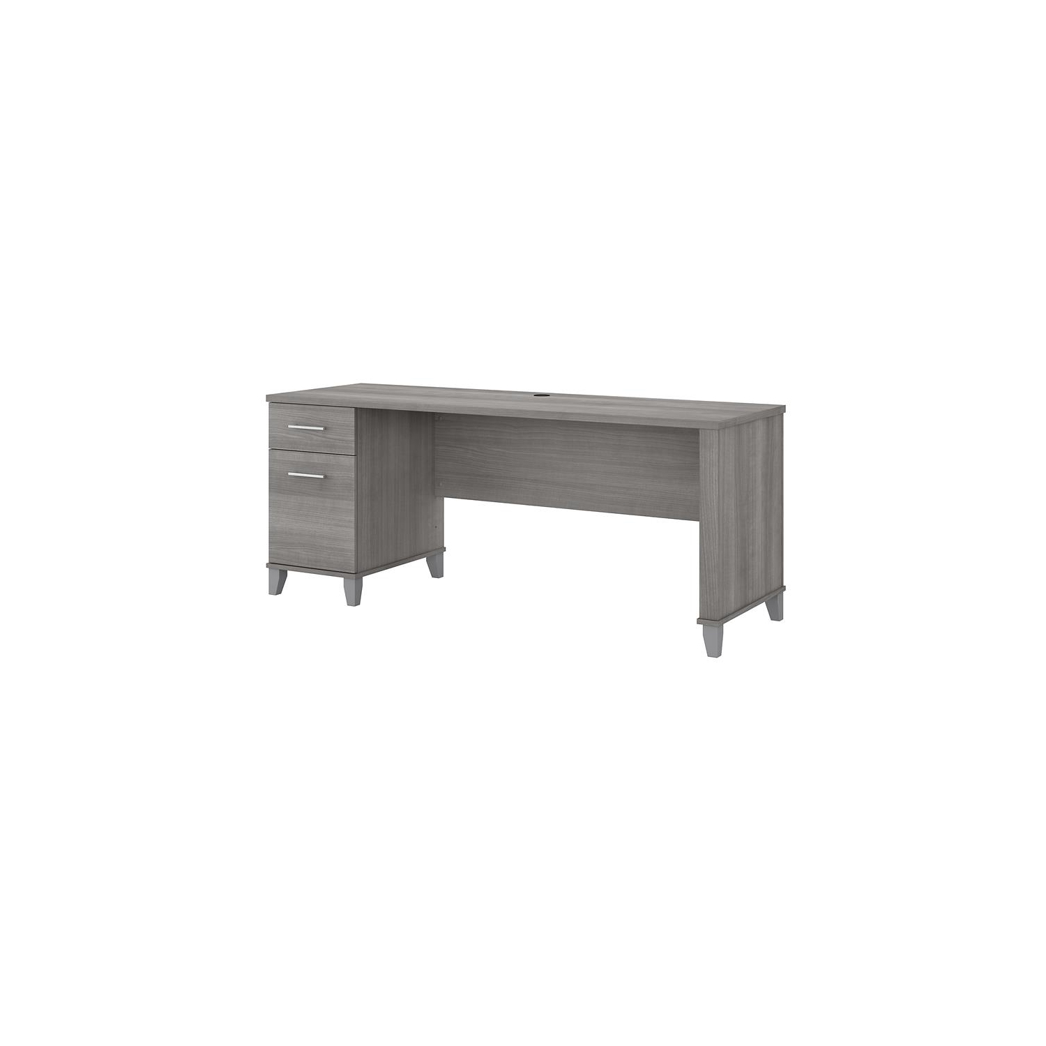 Somerset 72W Office Desk with Drawers in Platinum Gray - Engineered Wood