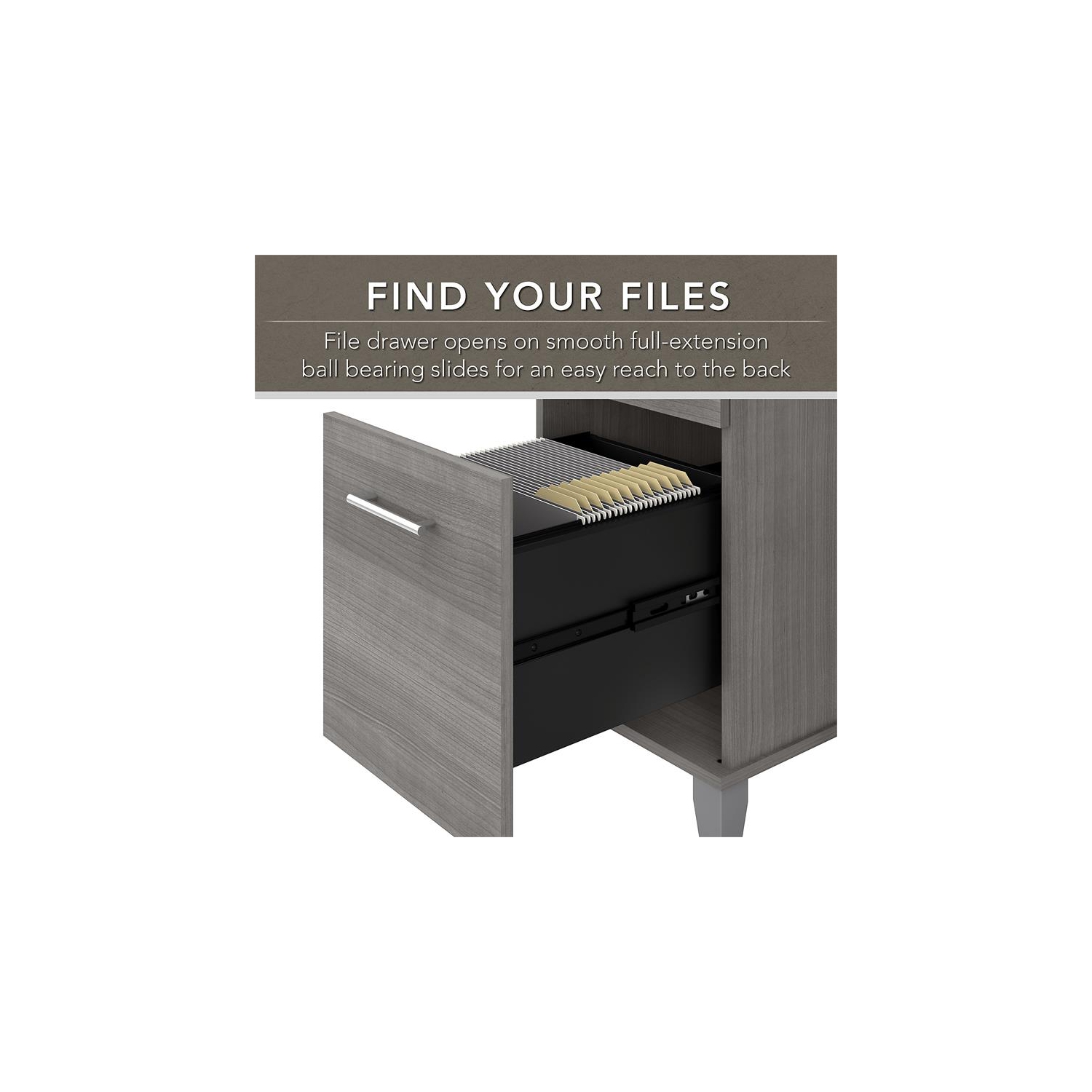 Somerset 72W Office Desk with Drawers in Platinum Gray - Engineered Wood