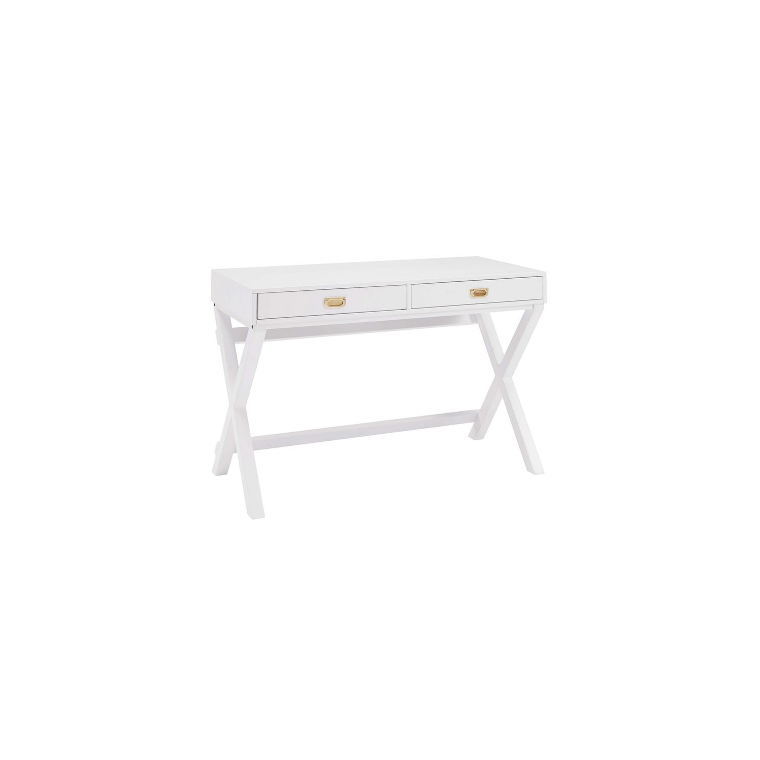 Linon Peggy Wood Two Drawer Writing Desk in White