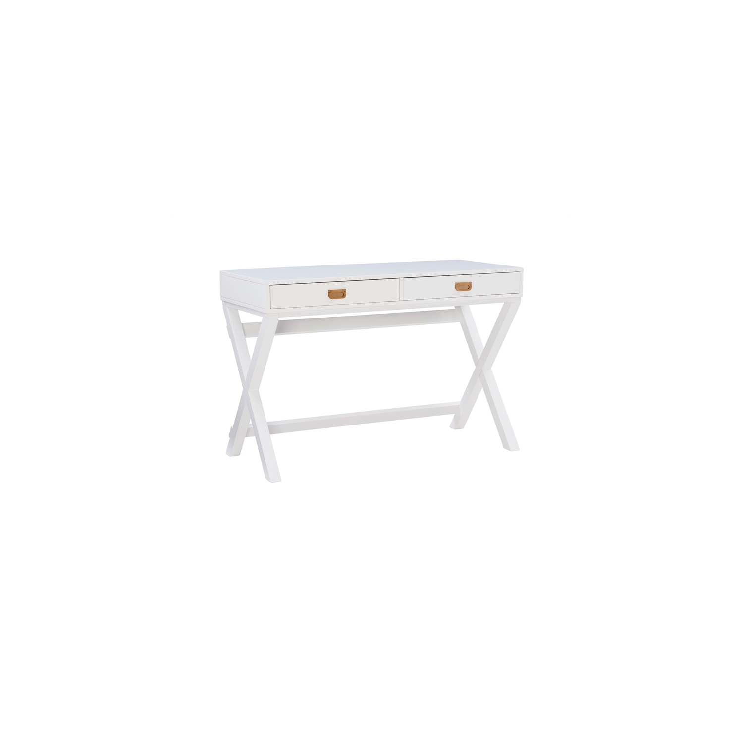 Linon Peggy Wood Two Drawer Writing Desk in White