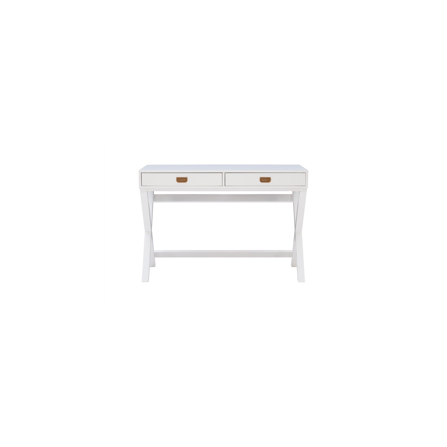 Linon Peggy Wood Two Drawer Writing Desk in White