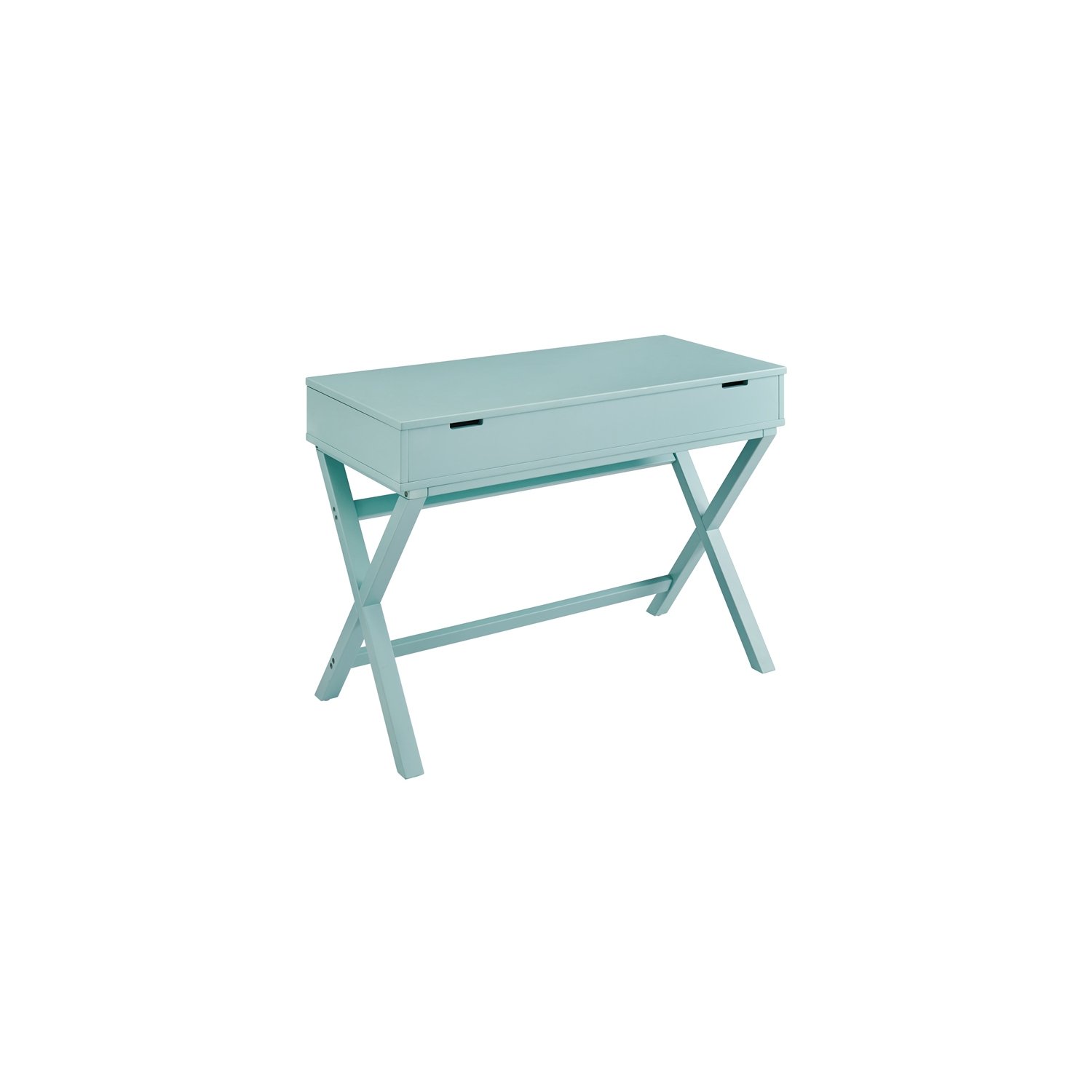 Linon Peggy Lift Top Stand Up Wood Desk in Turquoise Blue