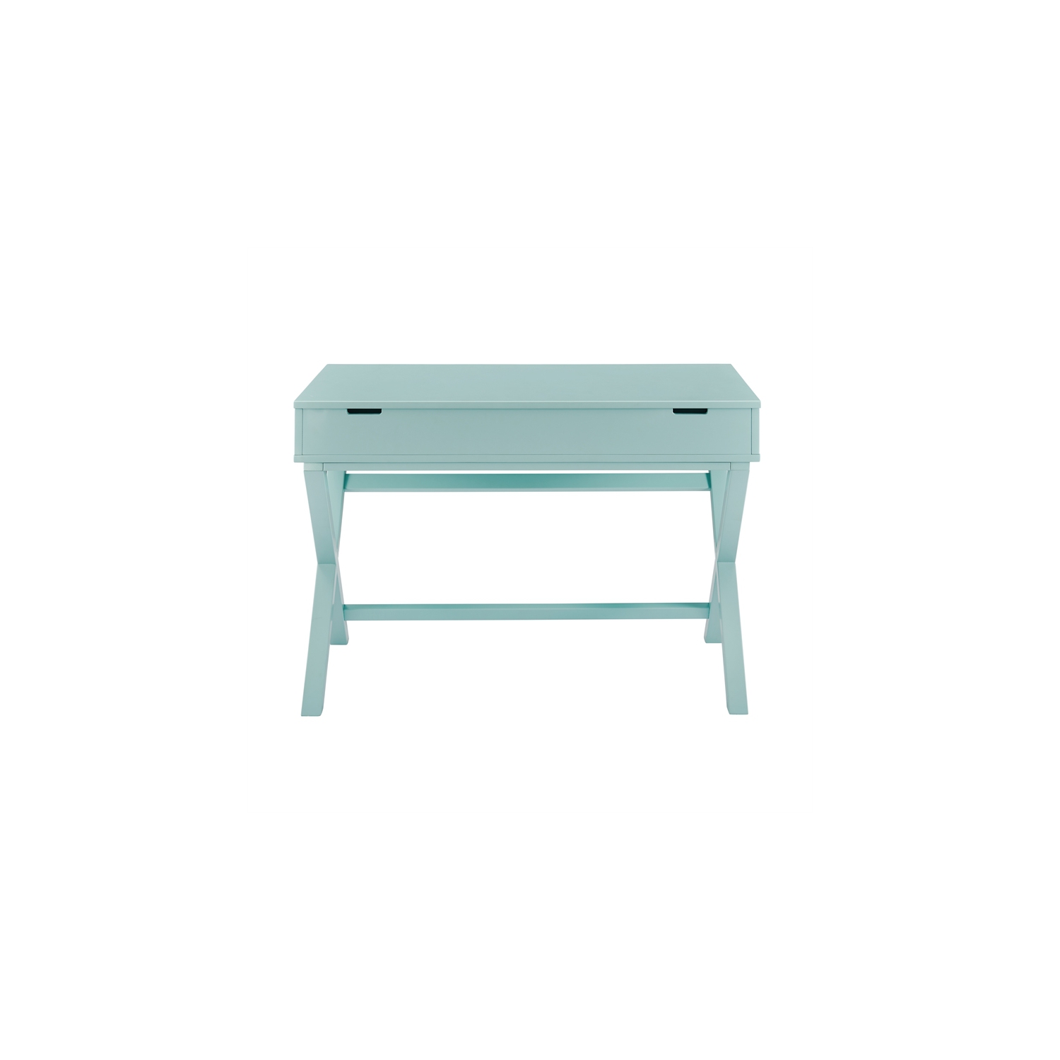Linon Peggy Lift Top Stand Up Wood Desk in Turquoise Blue
