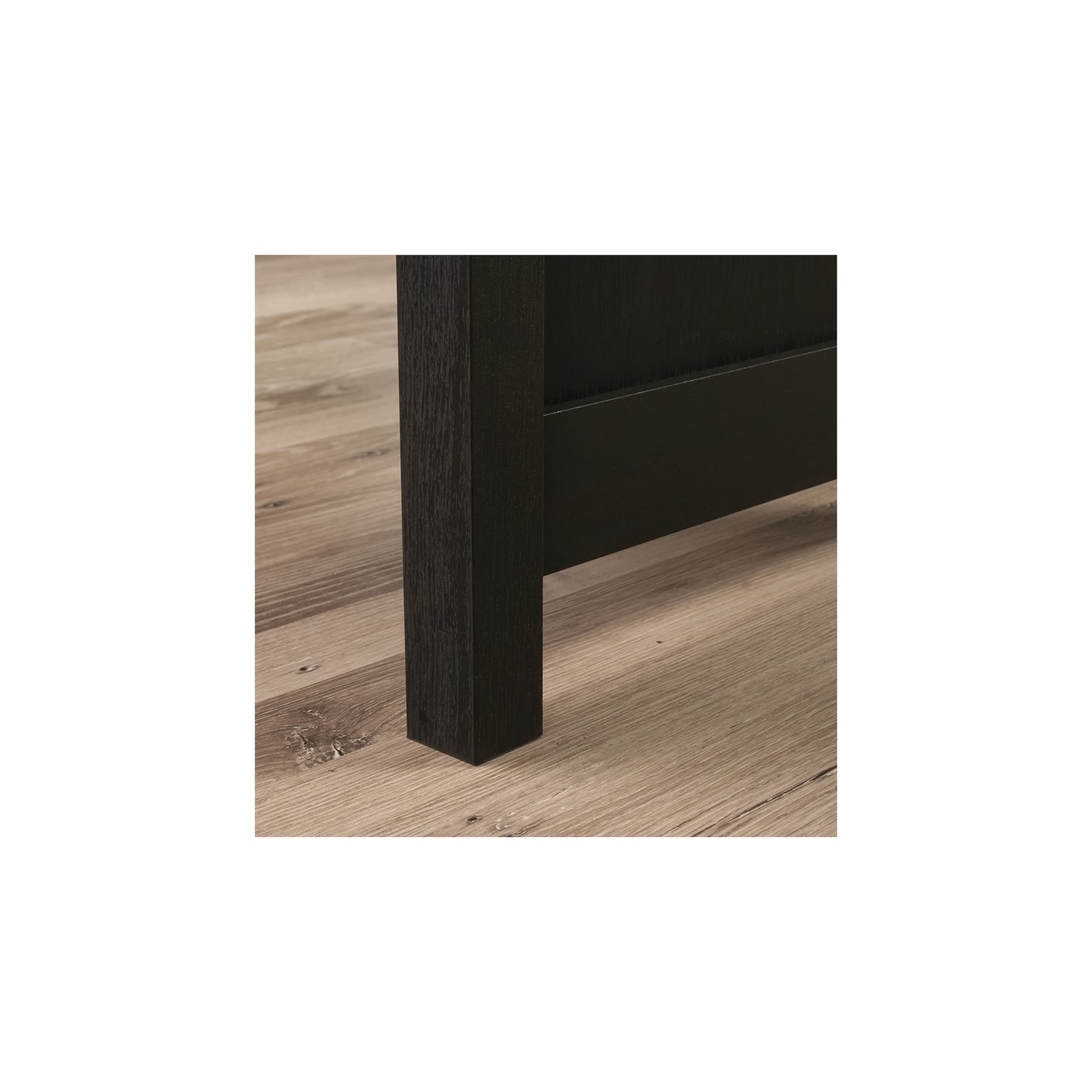 Sauder Dawson Trail Country Traditional L Shaped Computer Desk in Raven Oak