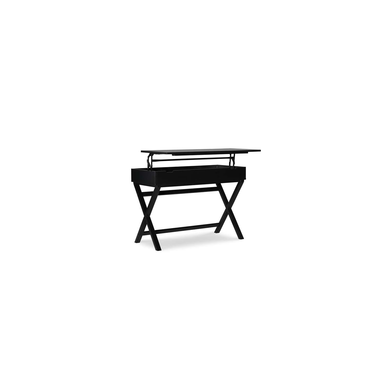 Linon Peggy Lift Top Stand Up Wood Desk in Black