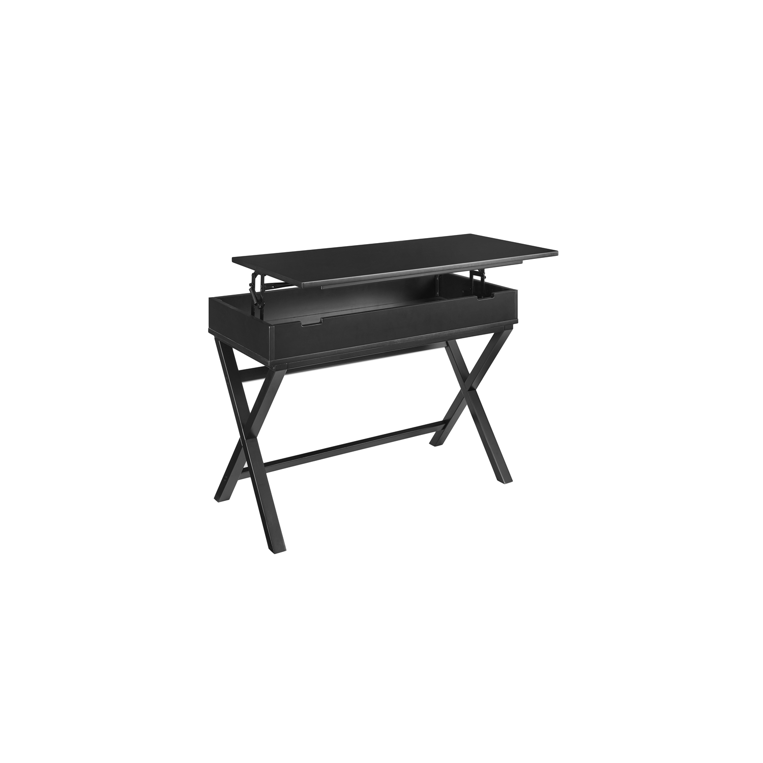 Linon Peggy Lift Top Stand Up Wood Desk in Black