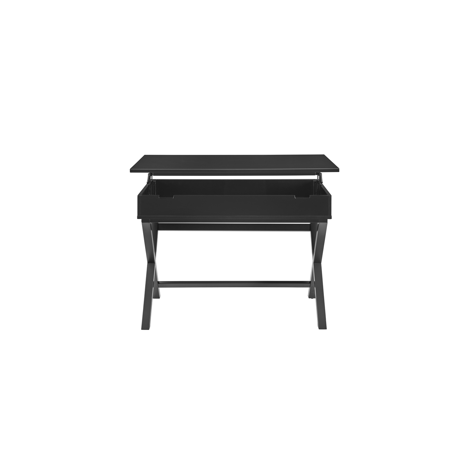 Linon Peggy Lift Top Stand Up Wood Desk in Black