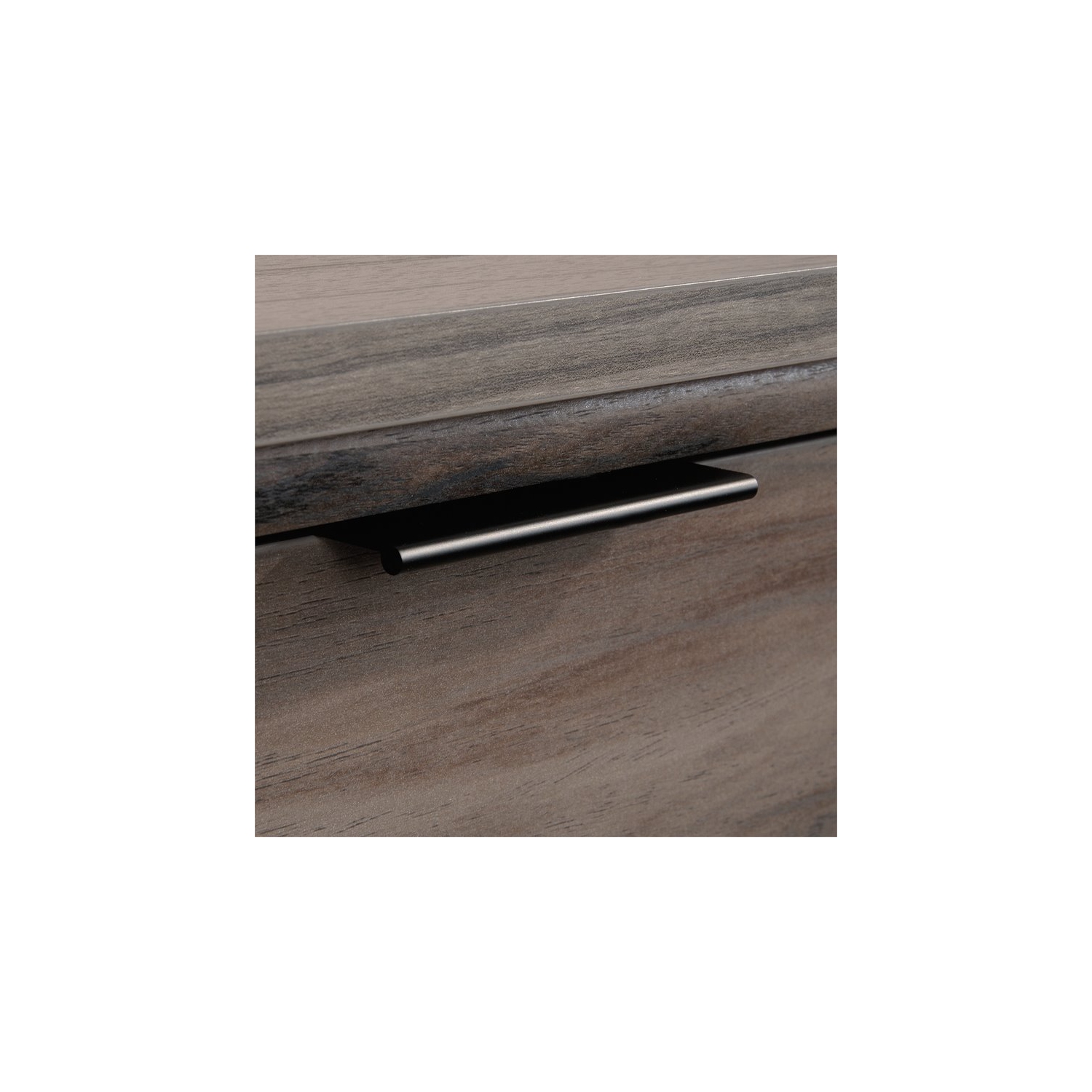 Sauder Clifford Place Engineered Wood 2-Drawers Credenza Desk in Jet Acacia