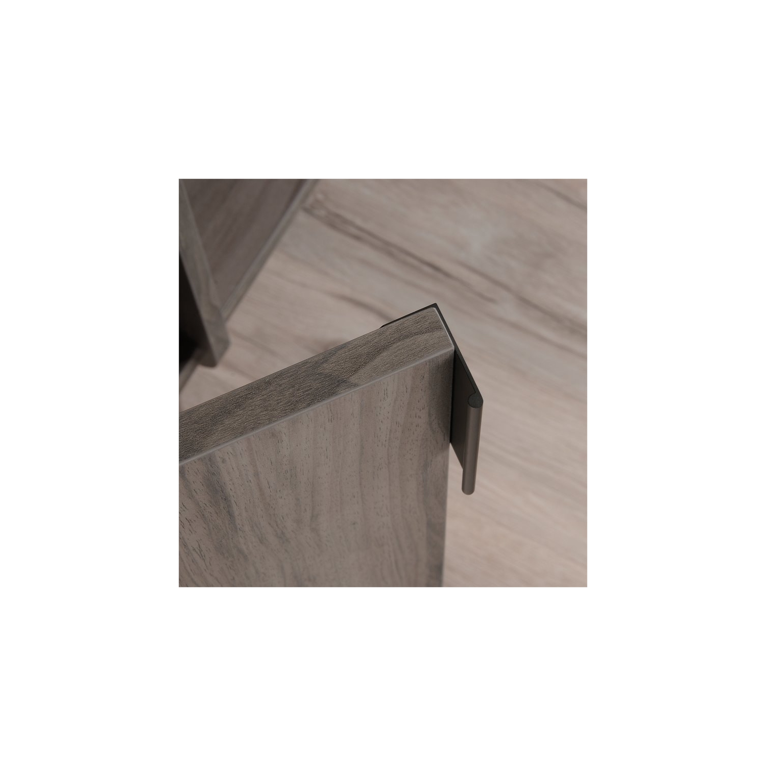 Sauder Clifford Place Engineered Wood 2-Drawers Credenza Desk in Jet Acacia