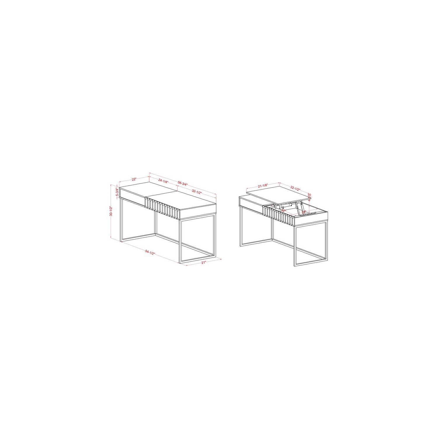 Furniture of America Giffore Contemporary Wood Lift-top Writing Desk in White