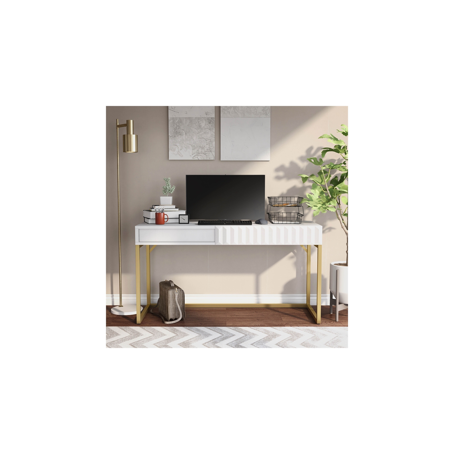 Furniture of America Giffore Contemporary Wood Lift-top Writing Desk in White