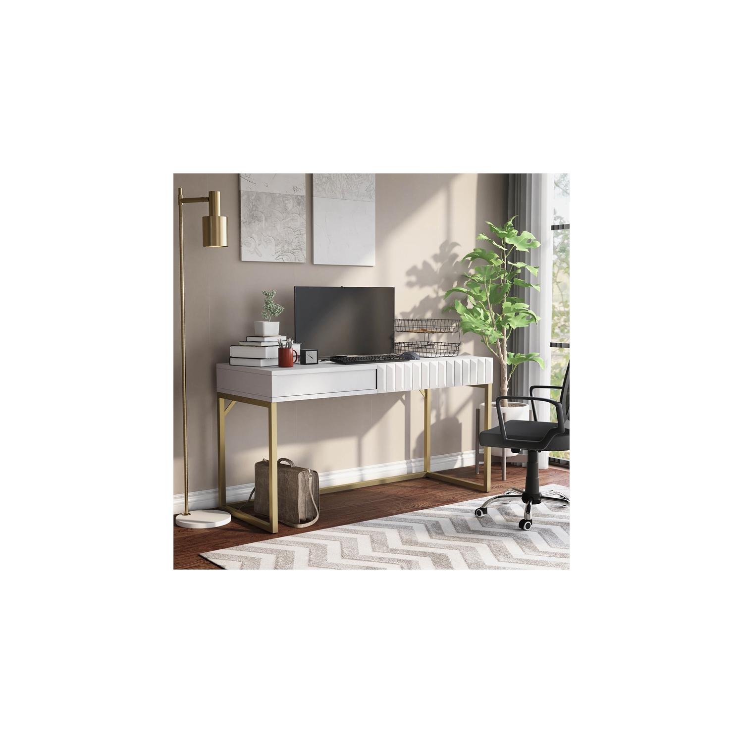 Furniture of America Giffore Contemporary Wood Lift-top Writing Desk in White