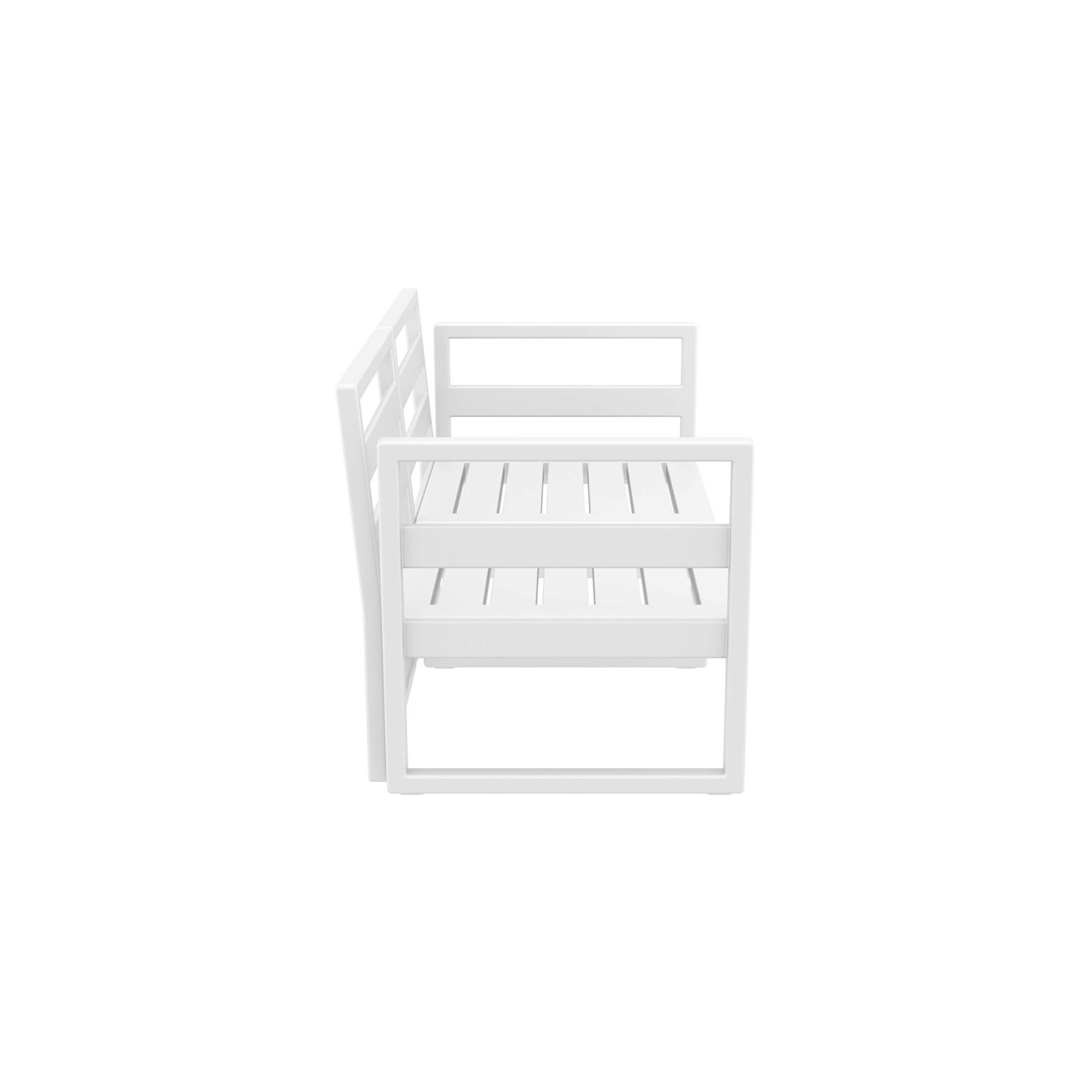 Mykonos Patio Loveseat White with Acrylic Fabric Natural Cushions