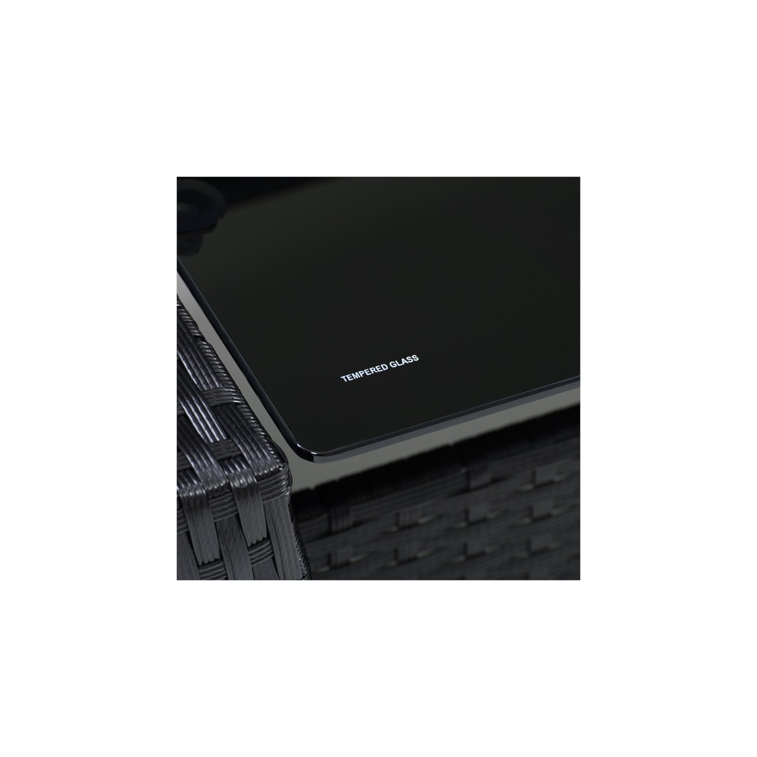 CorLiving Cascade Wicker/Rattan Patio Set with Warm White Cushions 4pc