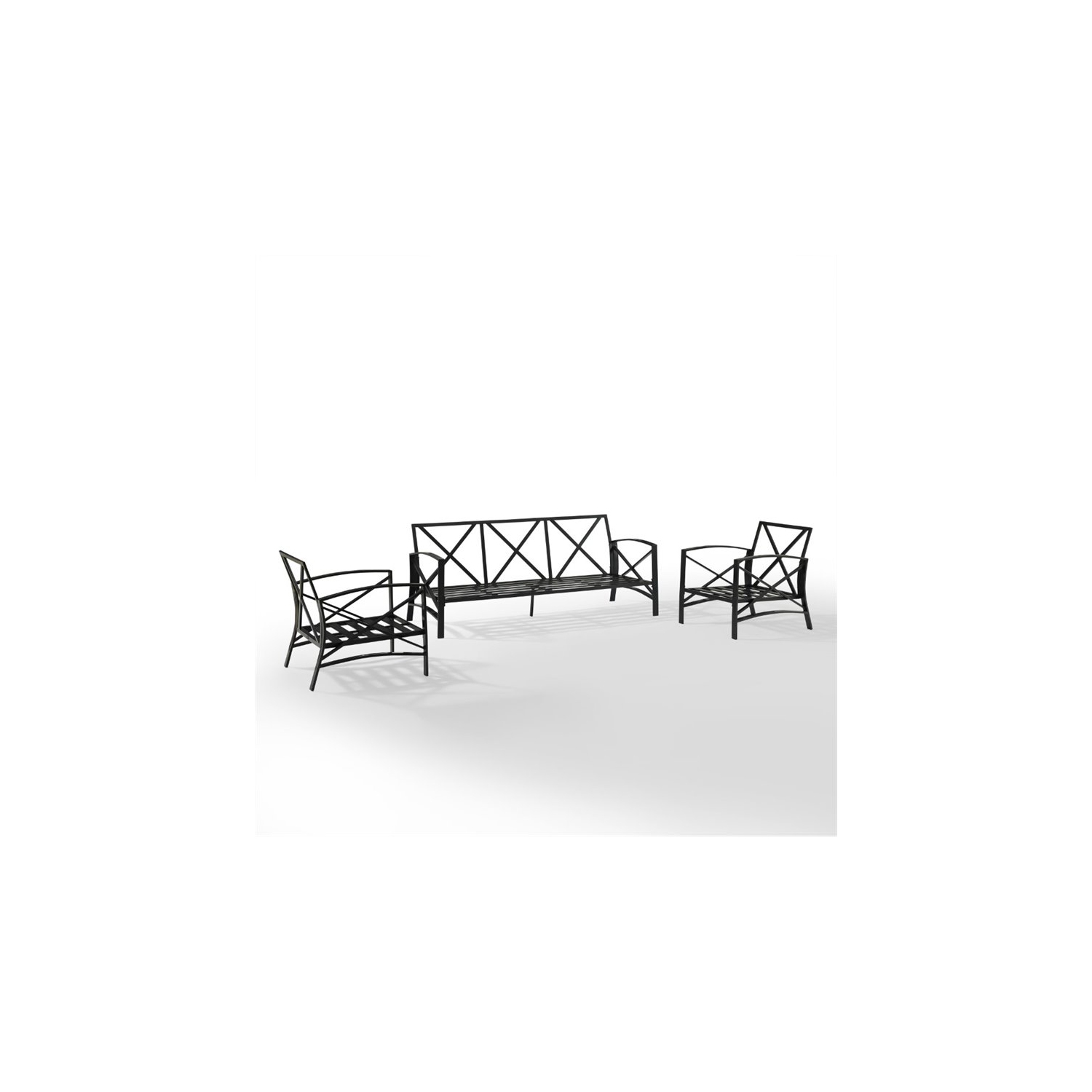 Crosley Kaplan 3 Piece Outdoor Sofa Set in Oatmeal