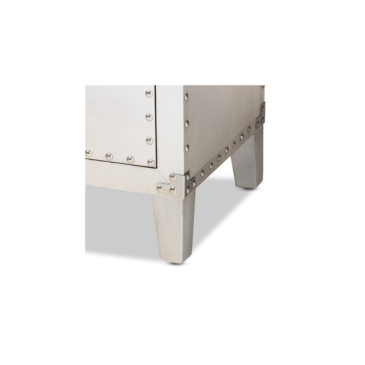 Bowery Hill Mid-Century Contemporary Silver Metal 5-Drawer Accent Chest