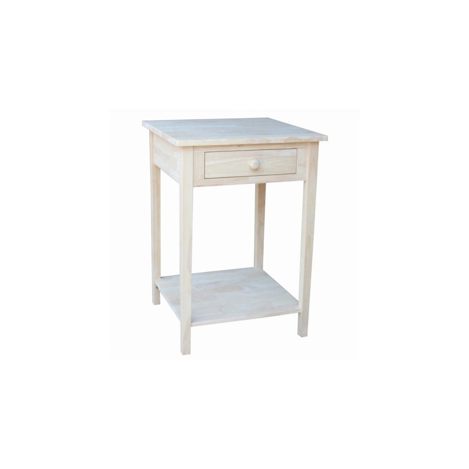 Pemberly Row Unfinished 1-Drawer Hampton Bedside Table