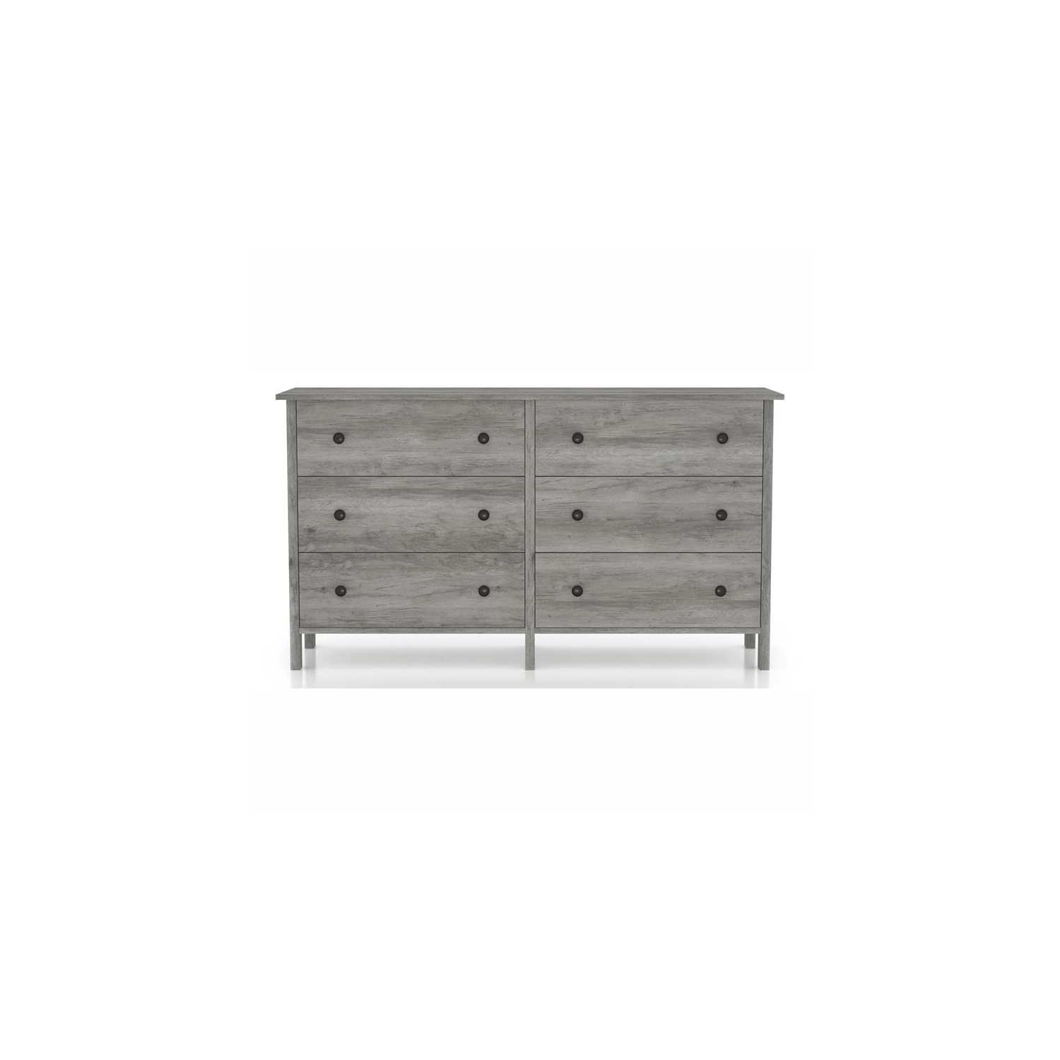 Furniture of America Zillett Transitional Wood 6-Drawer Dresser in Gray Oak