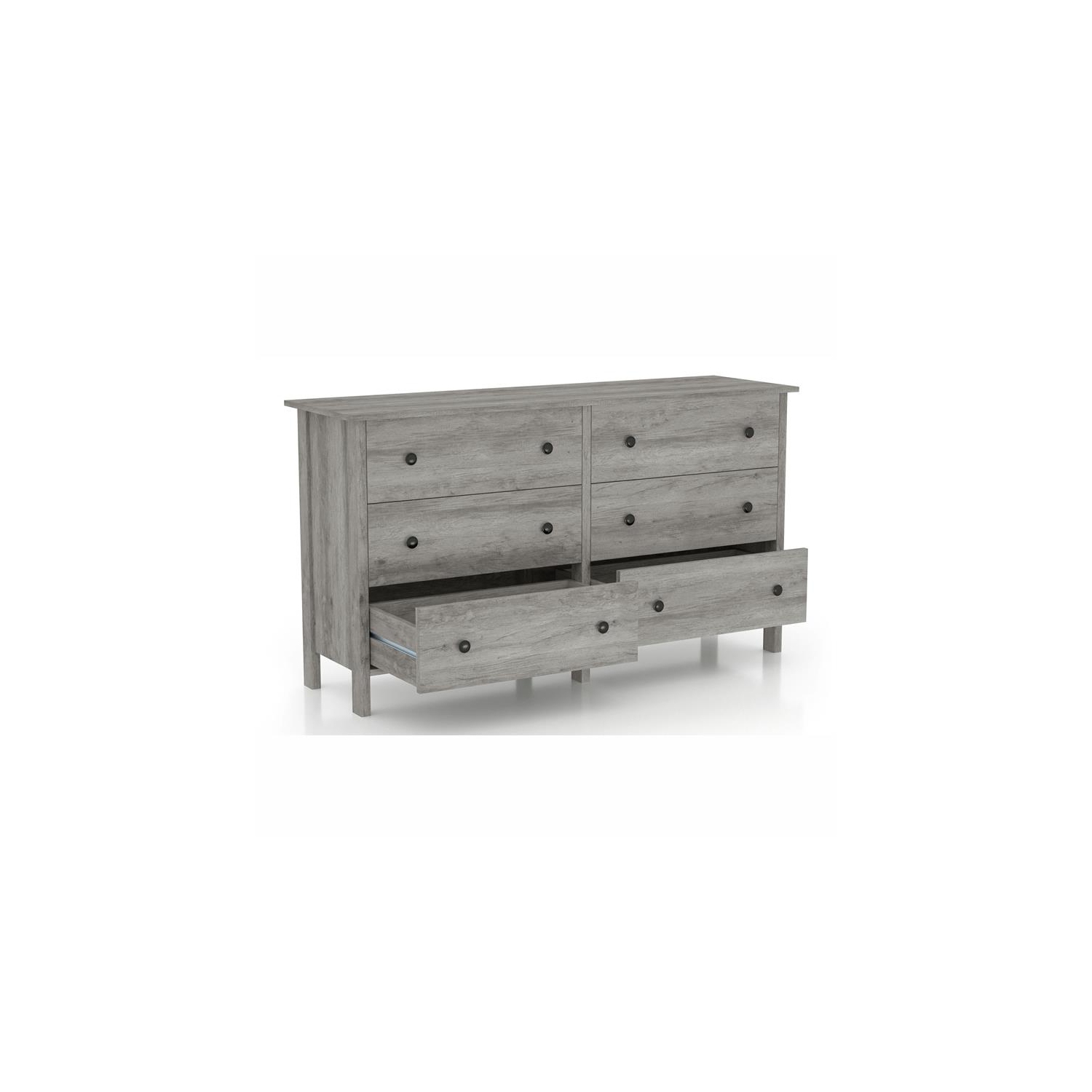 Furniture of America Zillett Transitional Wood 6-Drawer Dresser in Gray Oak