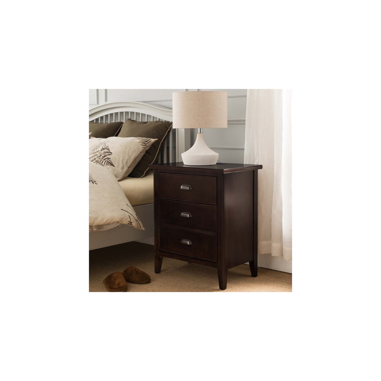 Bowery Hill 1 Drawer Nightstand in Chocolate Cherry