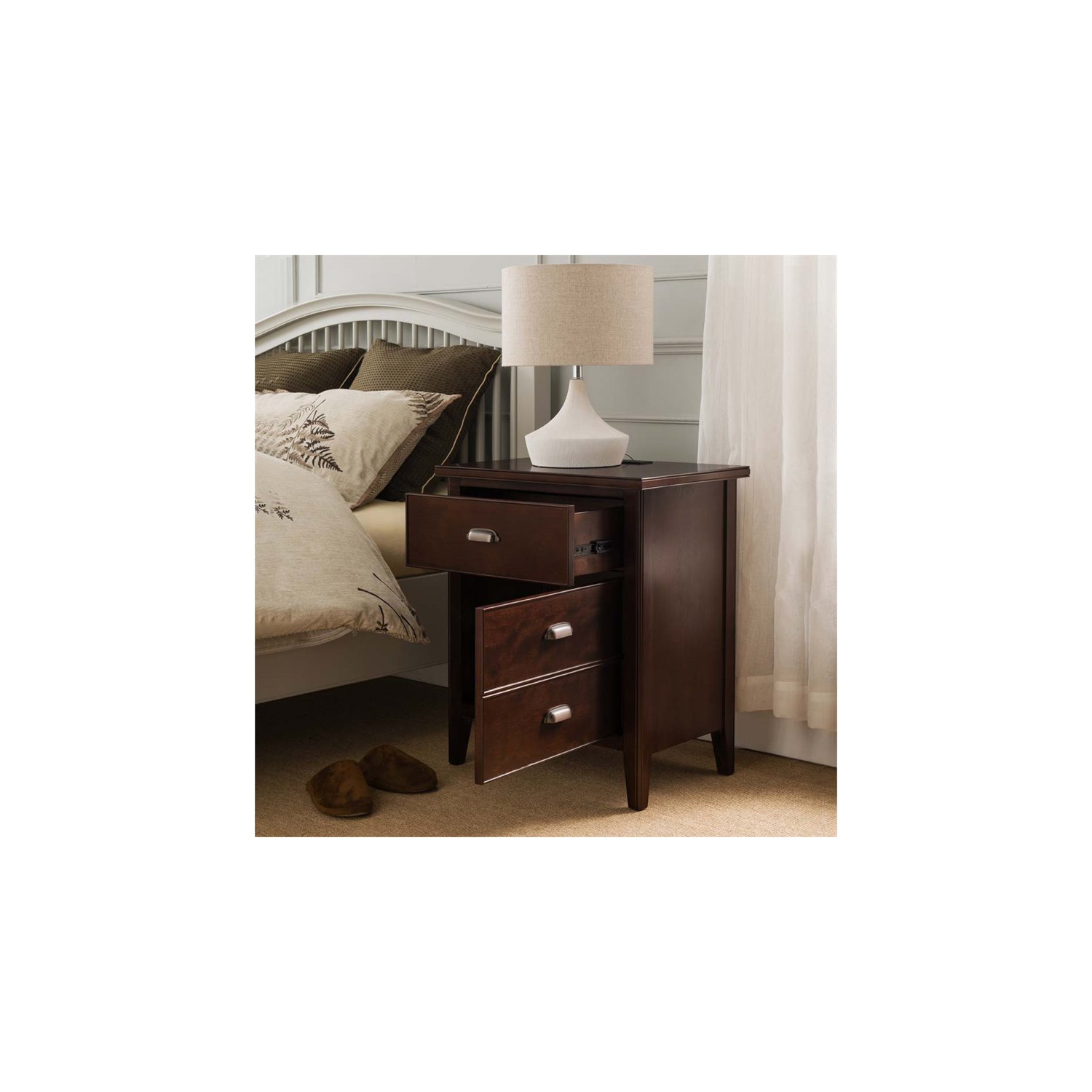 Bowery Hill 1 Drawer Nightstand in Chocolate Cherry