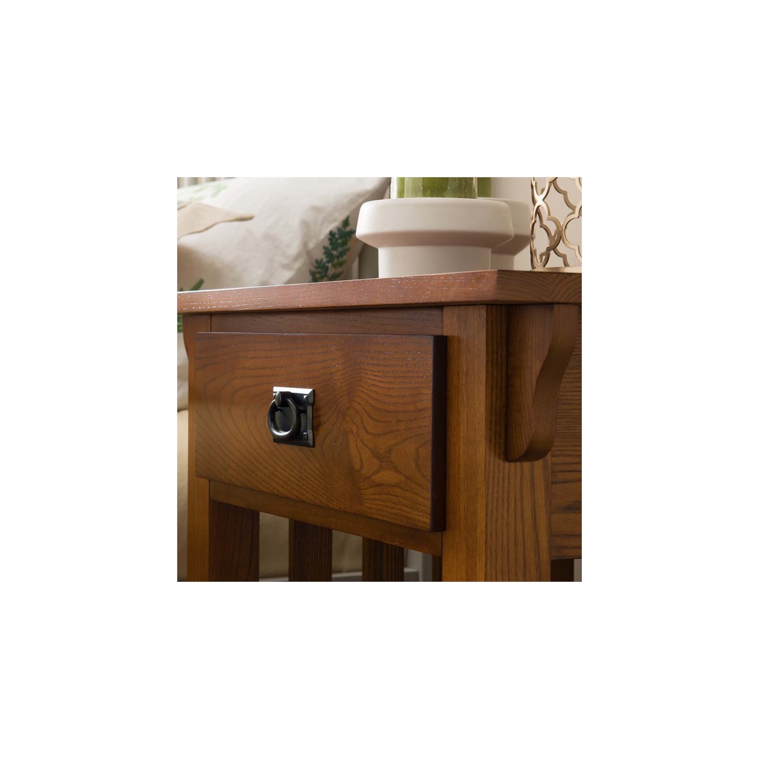 Bowery Hill 1 Drawer Nightstand in Medium Oak