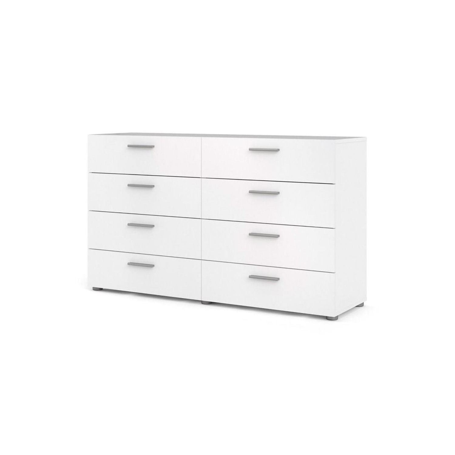 Tvilum Austin Modern 8 Drawer Double Dresser in White