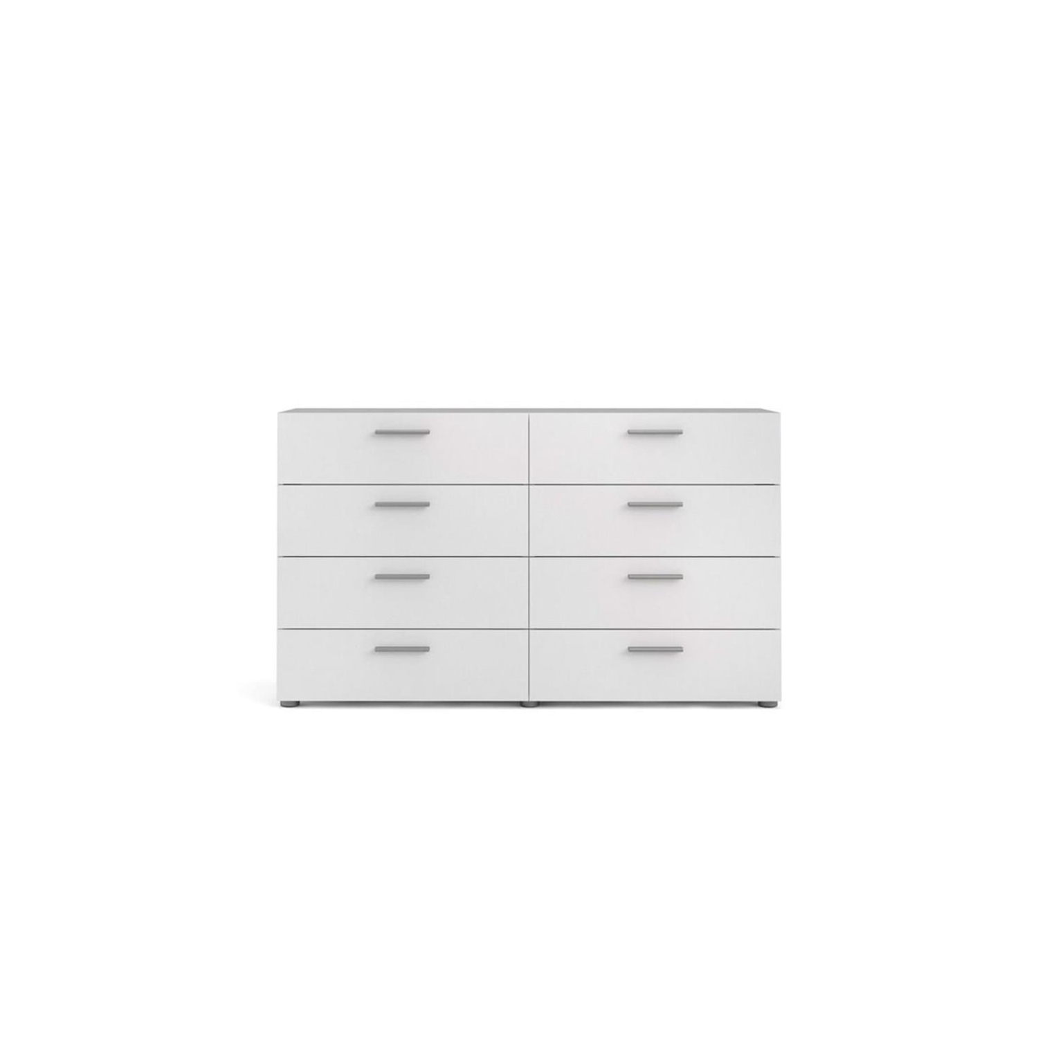 Tvilum Austin Modern 8 Drawer Double Dresser in White
