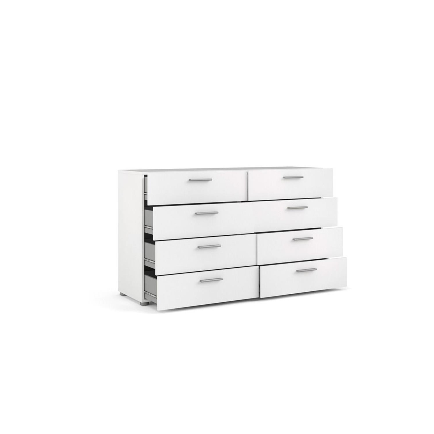 Tvilum Austin Modern 8 Drawer Double Dresser in White