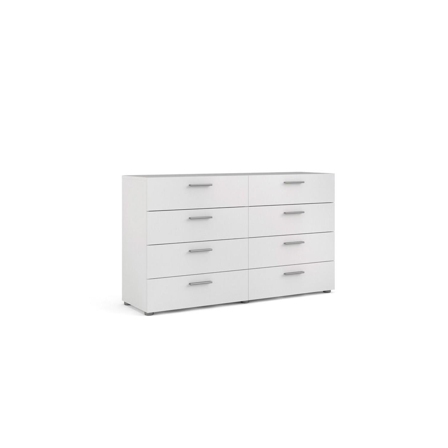 Tvilum Austin Modern 8 Drawer Double Dresser in White