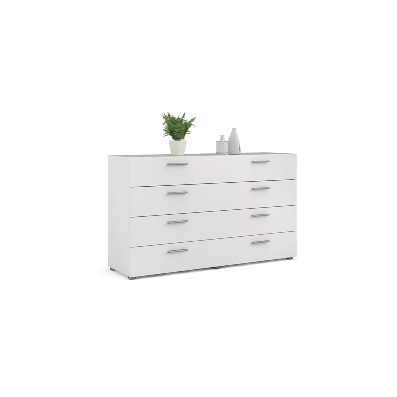 Tvilum Austin Modern 8 Drawer Double Dresser in White