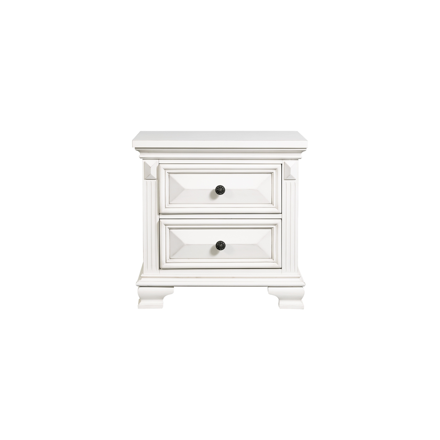 Bowery Hill Contemporary 2-Drawer Nightstand in White