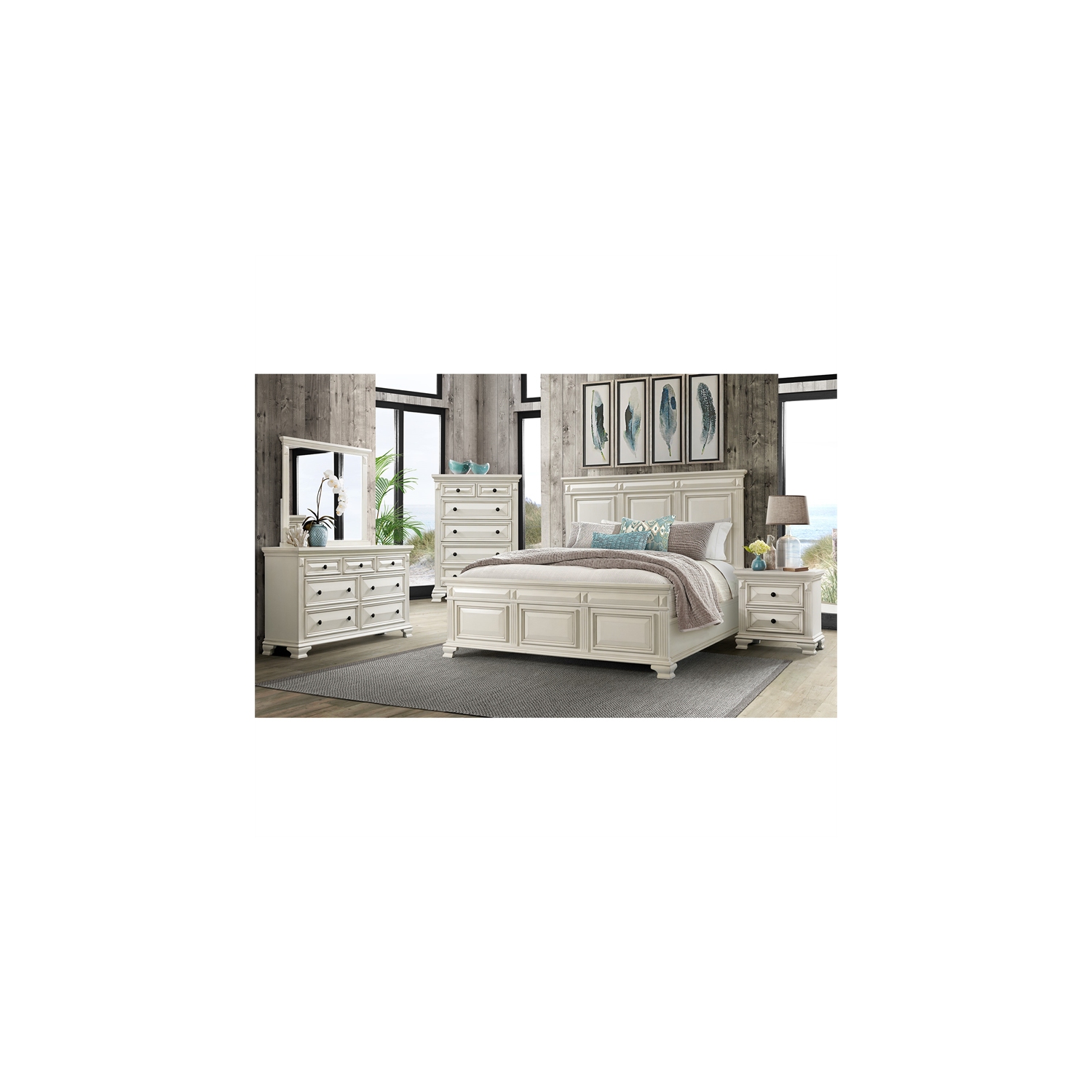 Bowery Hill Contemporary 2-Drawer Nightstand in White